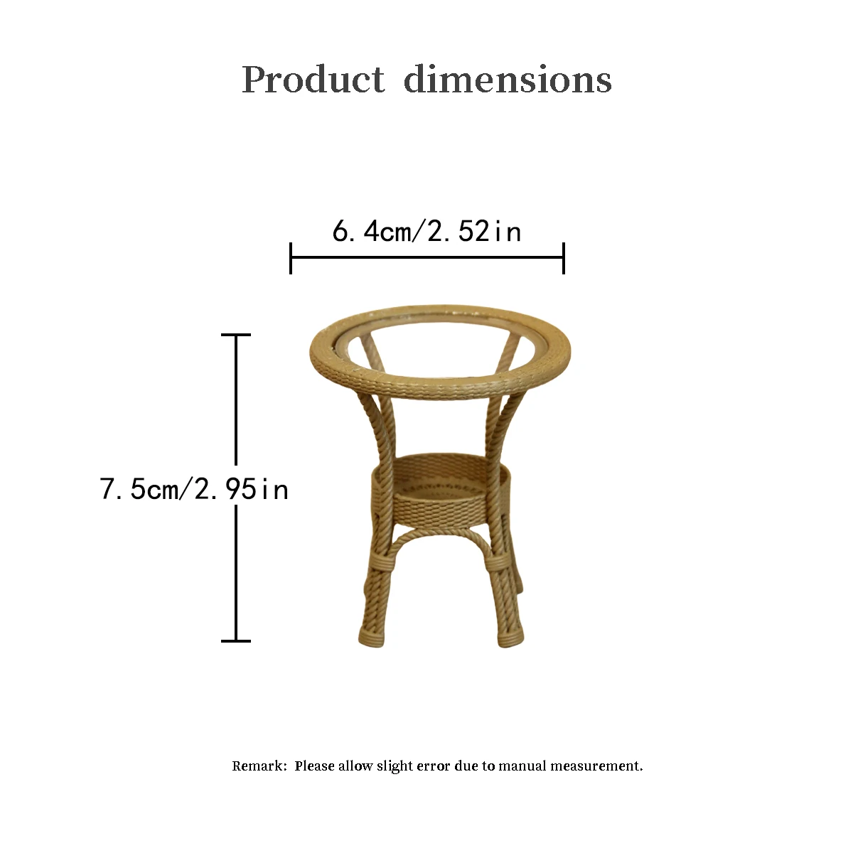 1:12 Miniature Furniture Rattan Color Tables and Chairs Bjd Ob11 Suitable for Home Furnishings