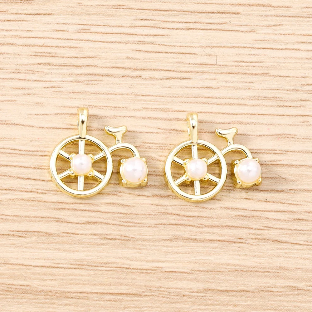 Tusember 5 Stück Niedliche Kristall-Metall-Fahrrad-Charms Perlen Anhänger für Halsketten Ohrringe Armbänder DIY Schmuckherstellung Zubehör – Detail 7