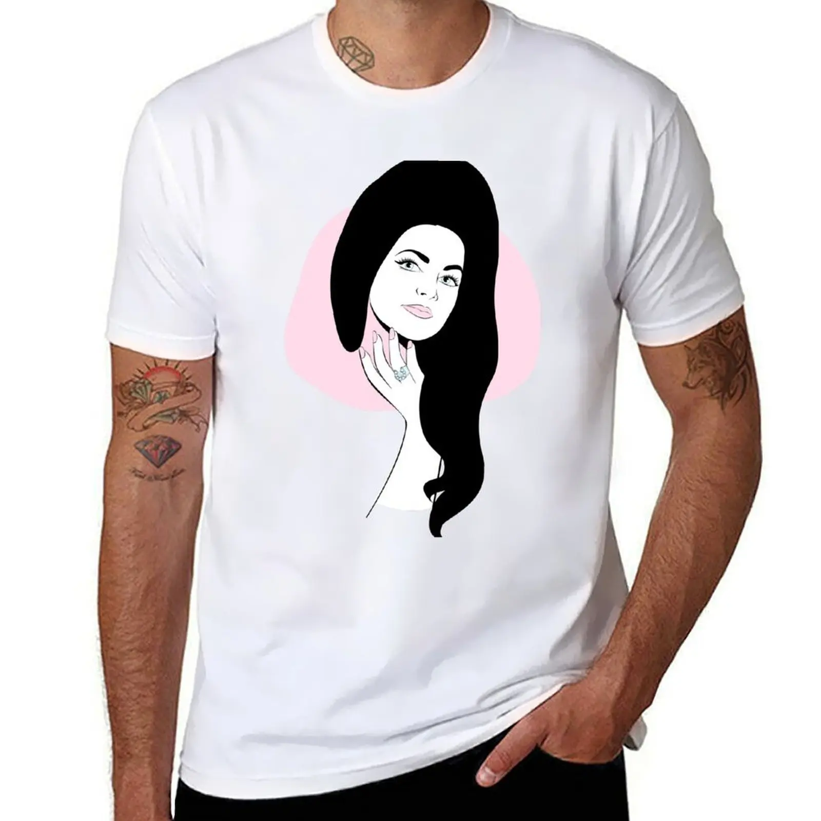

Priscilla Presley: Satnin T-Shirt funny t shirts cotton man t shirt luxury T-Shirt