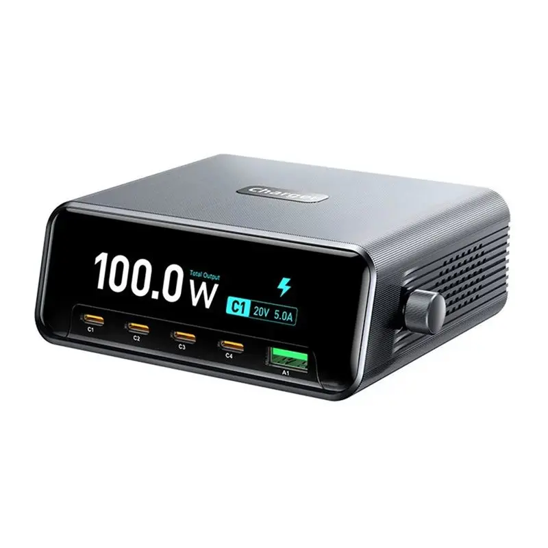 

Зарядное устройство FULL-265W Gan Fast, 4 порта Type-C (PD100W+USB 30W), цифровой дисплей для ноутбуков/телефонов/планшетов, для путешествий/дома, вилка EU