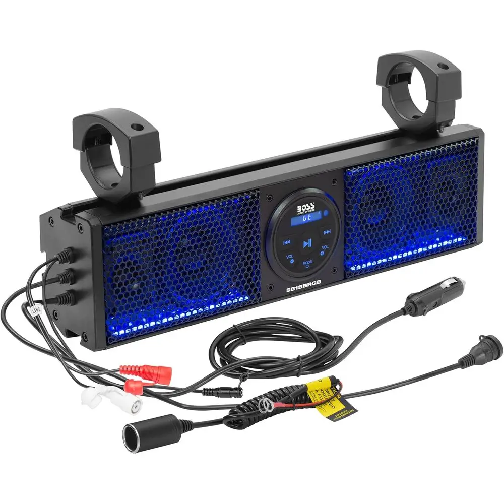 نظام شريط الصوت ATV UTV - عرض 18 بوصة، مقاوم للطقس بتصنيف IPX5، صوت بلوتوث، مكبرات صوت مضخمة، مكبرات صوت 4 بوصة، مكبرات صوت 1 بوصة #1