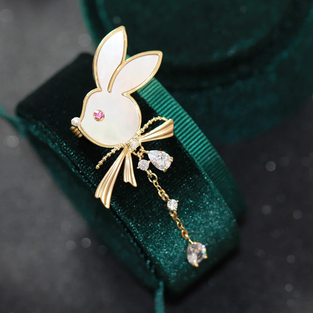 

Rabbit Brooch Women Fashion Cute Bunny Metal Clothing Scarf Animal Brooch Pin Hat Decor Non Fading Long Lasting Gifts