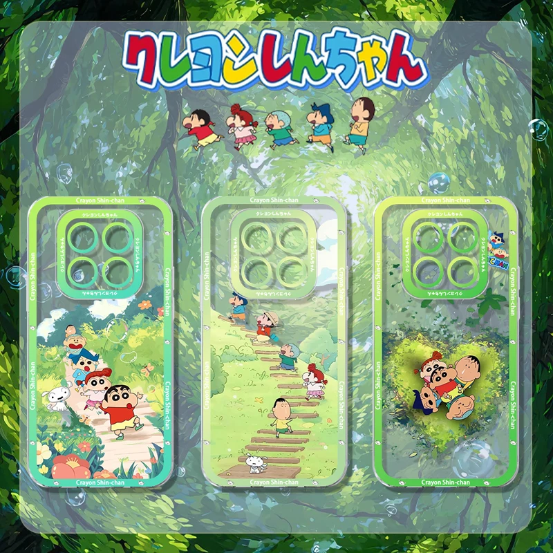 C-Crayon S-Shin chan Cartoon Case for Xiaomi Redmi Note 15 14 13 Pro Plus 12 10 11 14S 13S 12S 11S 10S 4G 5G Clear Phone Cover