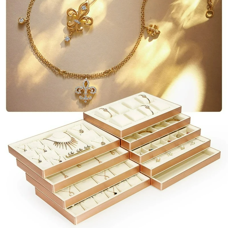 Jewelry tray, necklace, ring tray, jewelry placement, high-end metal jewelry store display tray