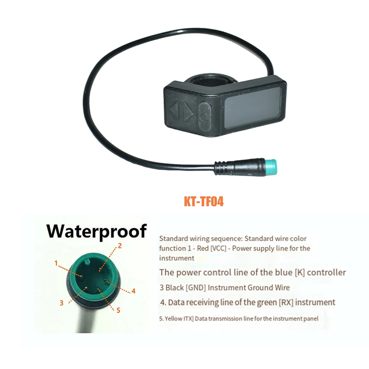

N17R KT TF04 Ebike Display TFT Screen Electric Bicycle Part Bike Meter Kunteng KT Protocol Waterproof Connector 24V 36V 48V