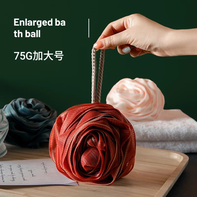 욕실용품 1pcs Rose Flower Bath Bubbler Bath Ball Super Soft Bath Ball for Women Fast Foaming Super Soft Large Bubble Cleaning Tools