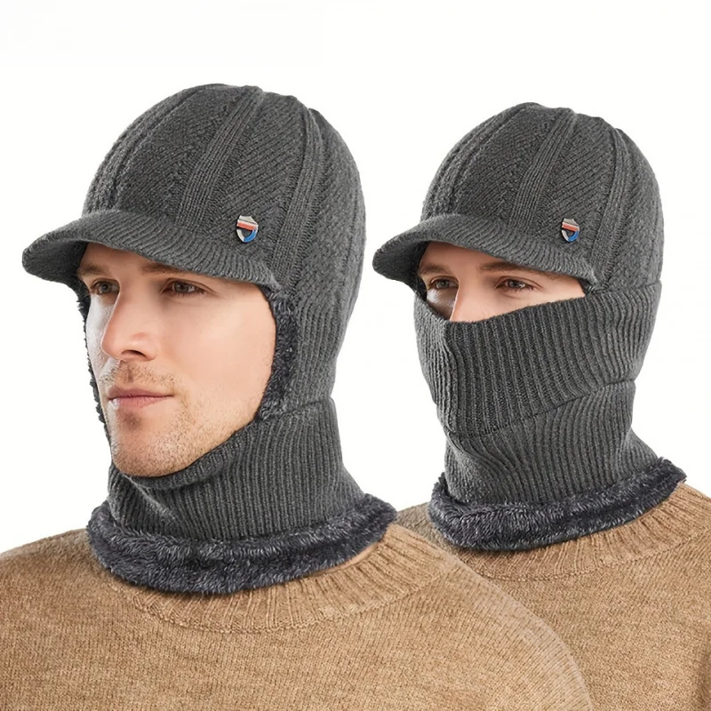 Mask & Neck Warmer Hat Full Face Cover Convertible Ear Flaps Windproof Winter Balaclava Cap for Skiing Snowboarding