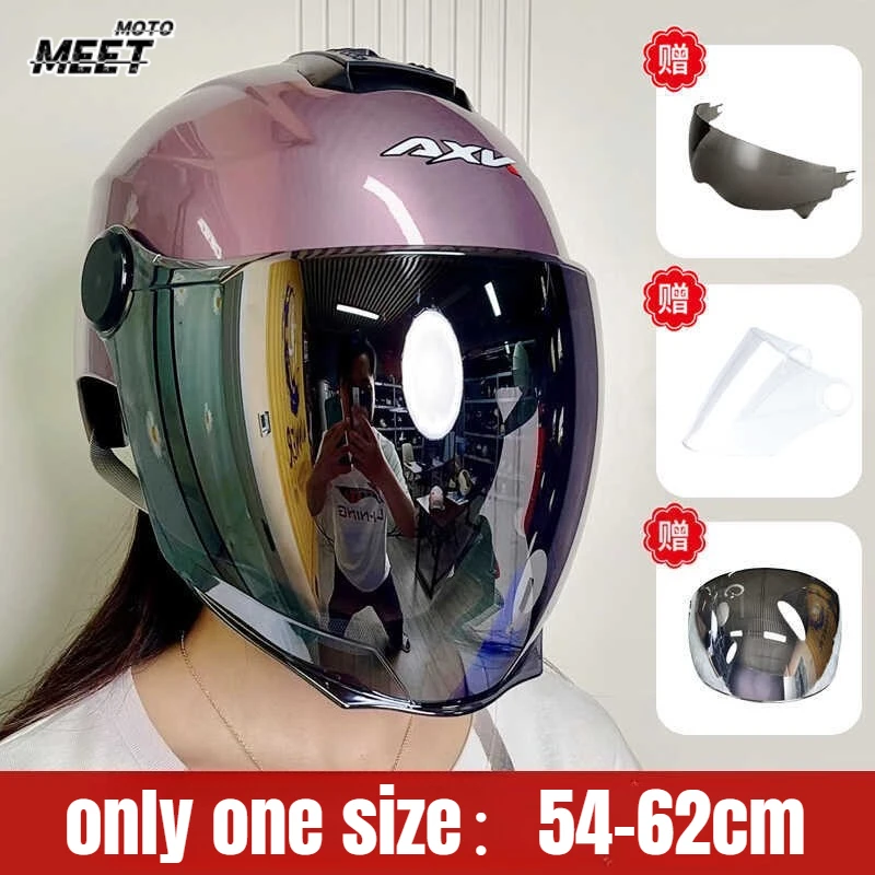 New Motorcycle Helmet Silver Coated Sun Protection Electric Vehicle Helmet UV Protection Universal For Women Four Seasons