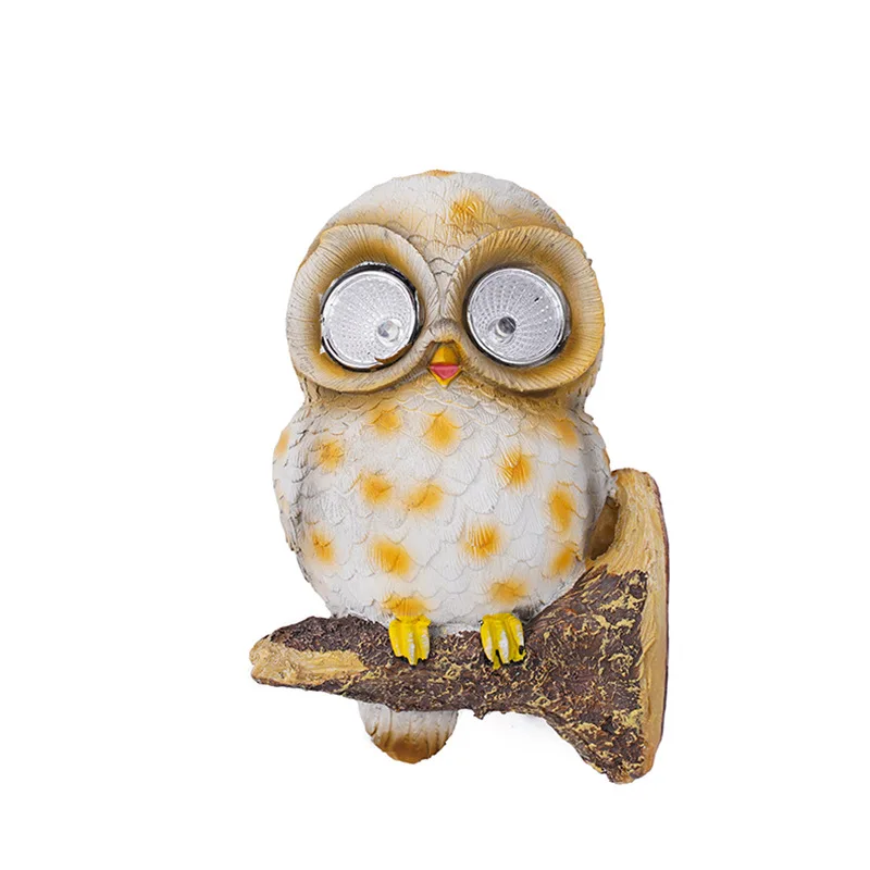 

Solar Owl LED Light, Outdoor Garden Decor Hanging Ornament, Auto On/Off Waterproof Resin Craft for Patio Yard Pathway