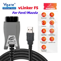 Vgate vLinker FS ELM327 per Ford FORScan HS MS CAN ELM 327 OBD 2 OBD2 strumenti di interfaccia Scanner diagnostico per auto OBDII per Mazda