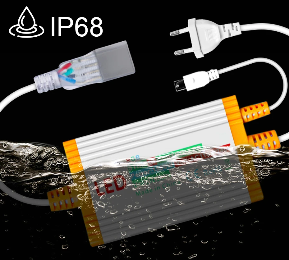 220V RGB LED Strip Light 5050 IP67 nastro flessibile impermeabile 4pin 1500W telecomando IR dimmerabile per illuminazione esterna 1-100m