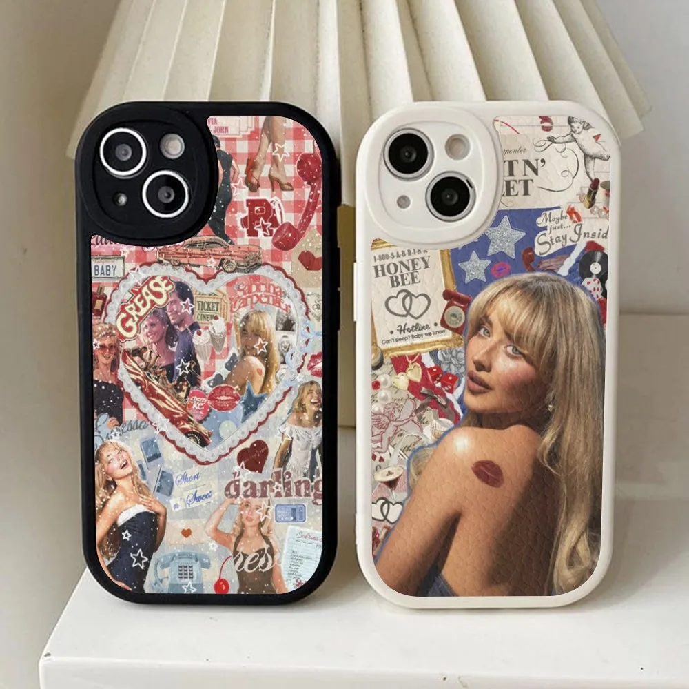 

Singer S-Sabrina C-Carpenter Phone Case Hard Leather For iPhone 16 15 14 13 12 Mini 11 14 Pro Max Xs X Xr 7 8 Plus Fundas