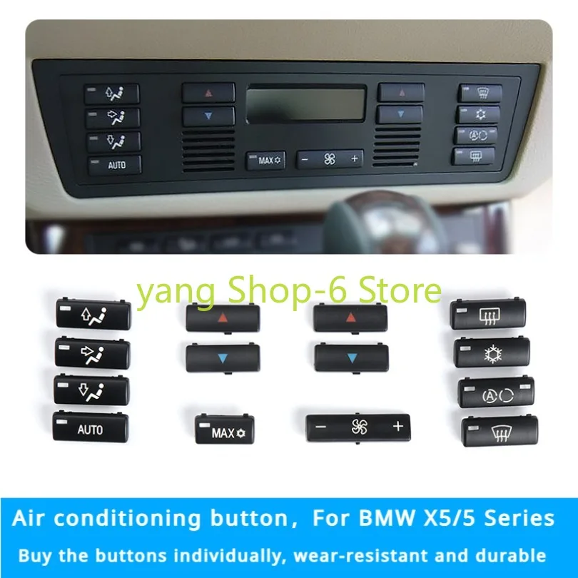 Fit for BMW E39 E53 Car Center Console Climate A/C Control Panel Switch Buttons Cover Caps Key Replacement For BMW 5 Series X5