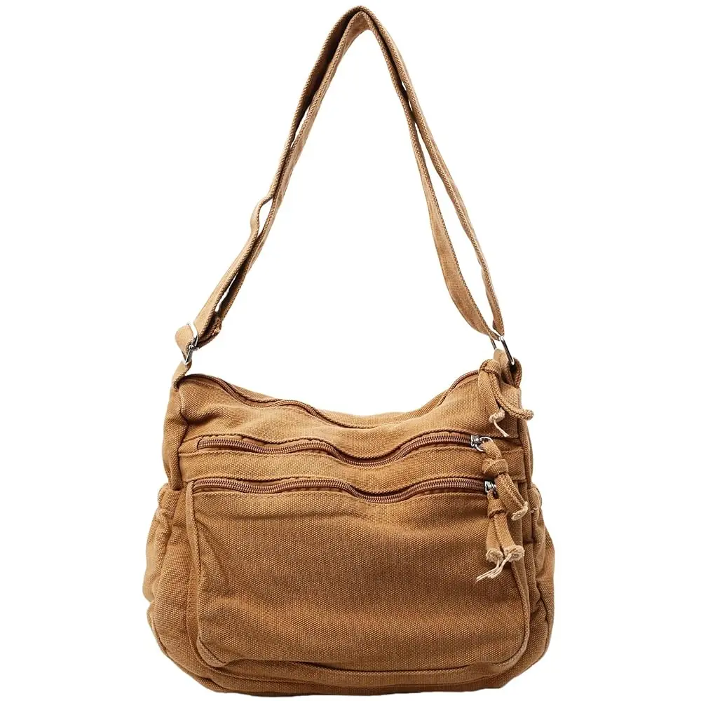 

Сумки-кроссбоди из холщовой ткани для женщин и мужчин, сумки-тоут через плечо с карманами на молнии, женские сумки-мессенджеры