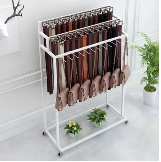 Belt rack Belt display rack multi-functional shelf clothing store bag display rack floor multi-layer tie display rack