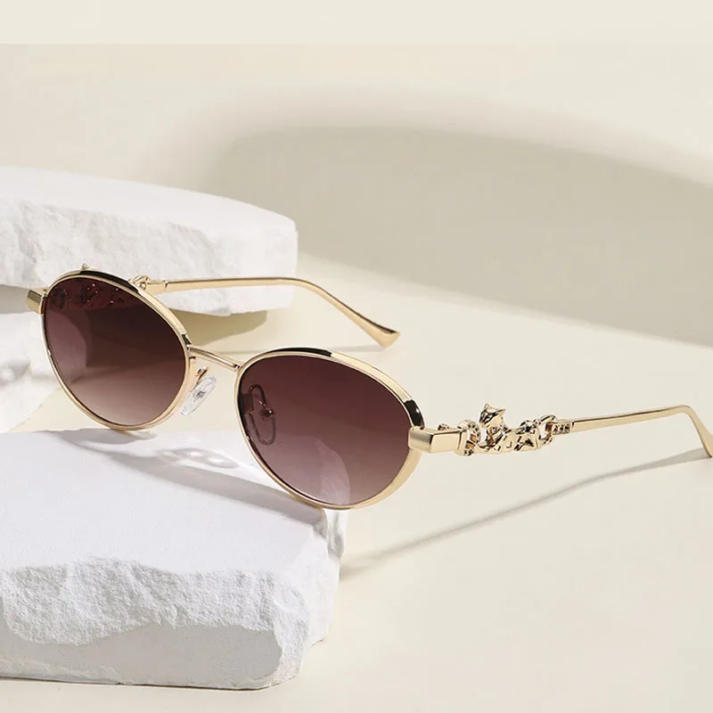 SHAUNA Ins Popular Small Oval Women Sunglasses Fashion Metal Men Shades UV400