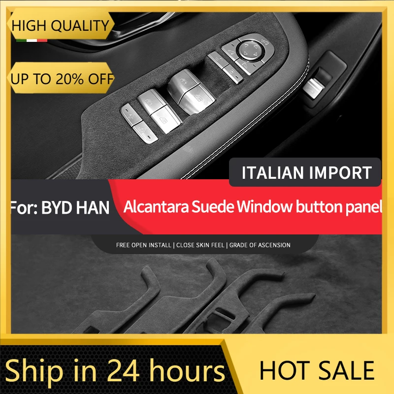 

Для BYD Han DMI EV замшевый подлокотник, крышка ящика центрального управления, защитная крышка, стеклянная кнопка подъема, рамка, панель