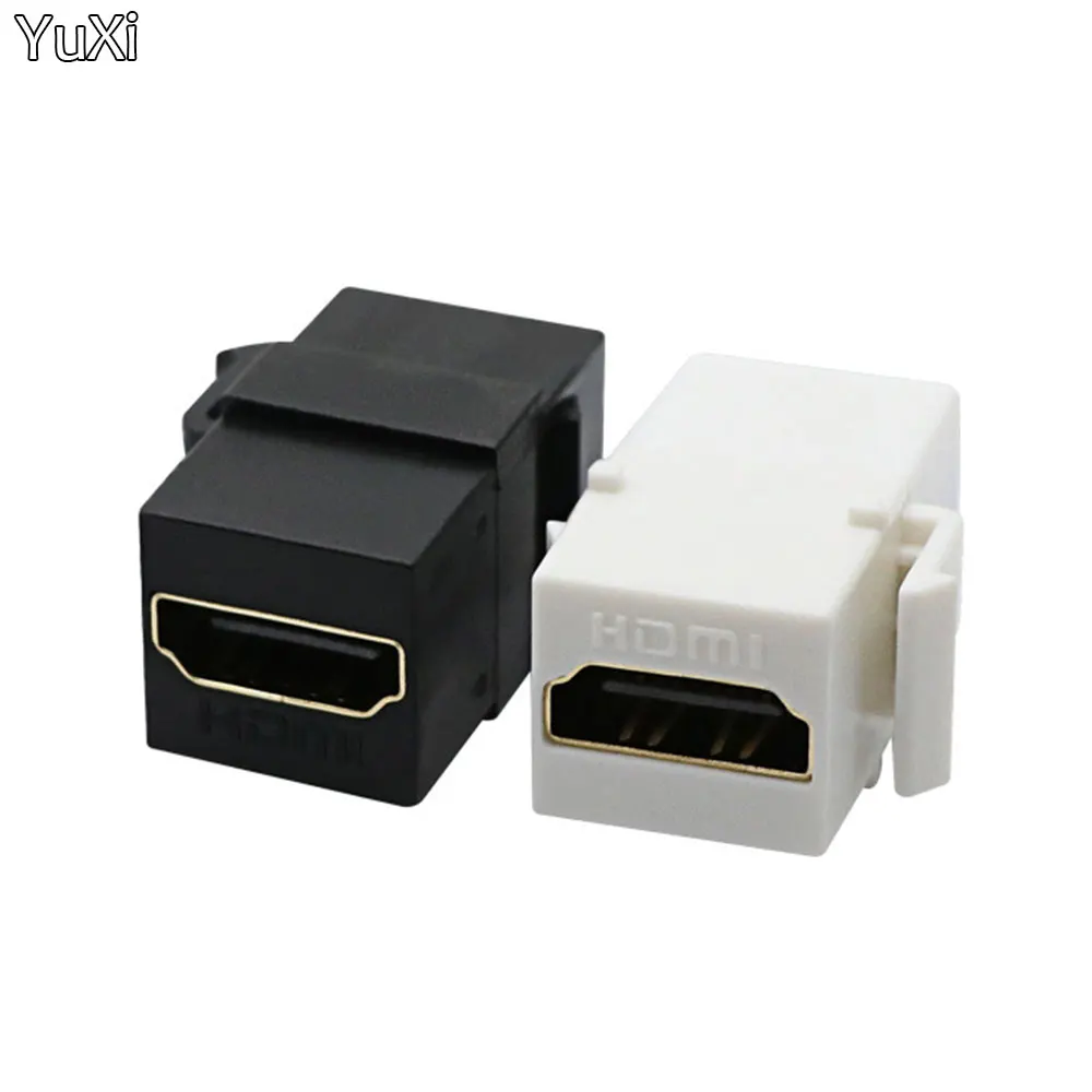 YuXi 1Pcs Straight 180° HDMI-Compatible Snap-in Female to Female Keystone Jack Coupler Adapter for Wall Plate