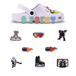 PVC Shoe Charms Cartoon Ice Hockey DIY Shoe Accessories Shoe Decoration Shoe Buckles for Clog Sandals X-mas Gifts  Buckle