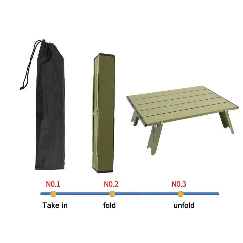 Outdoors Camping Mini table Ultralight portable Aluminium alloy Foldable Table for Picnic BBQ Super small casual table Tent camp