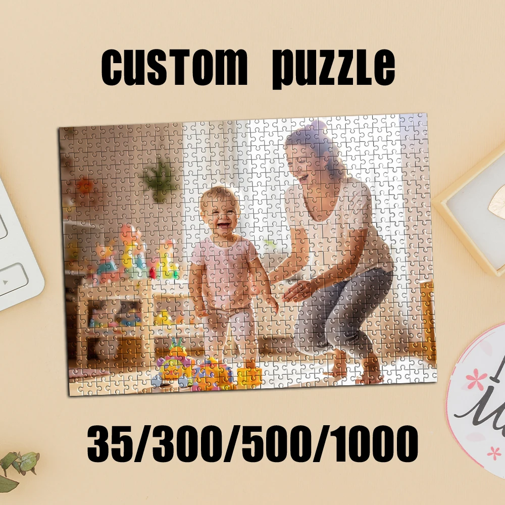 35/300/500/1000pcs Personalized Custom Photo Family Puzzle DIY Toy Decoration Collectiable Gift Present Christmas