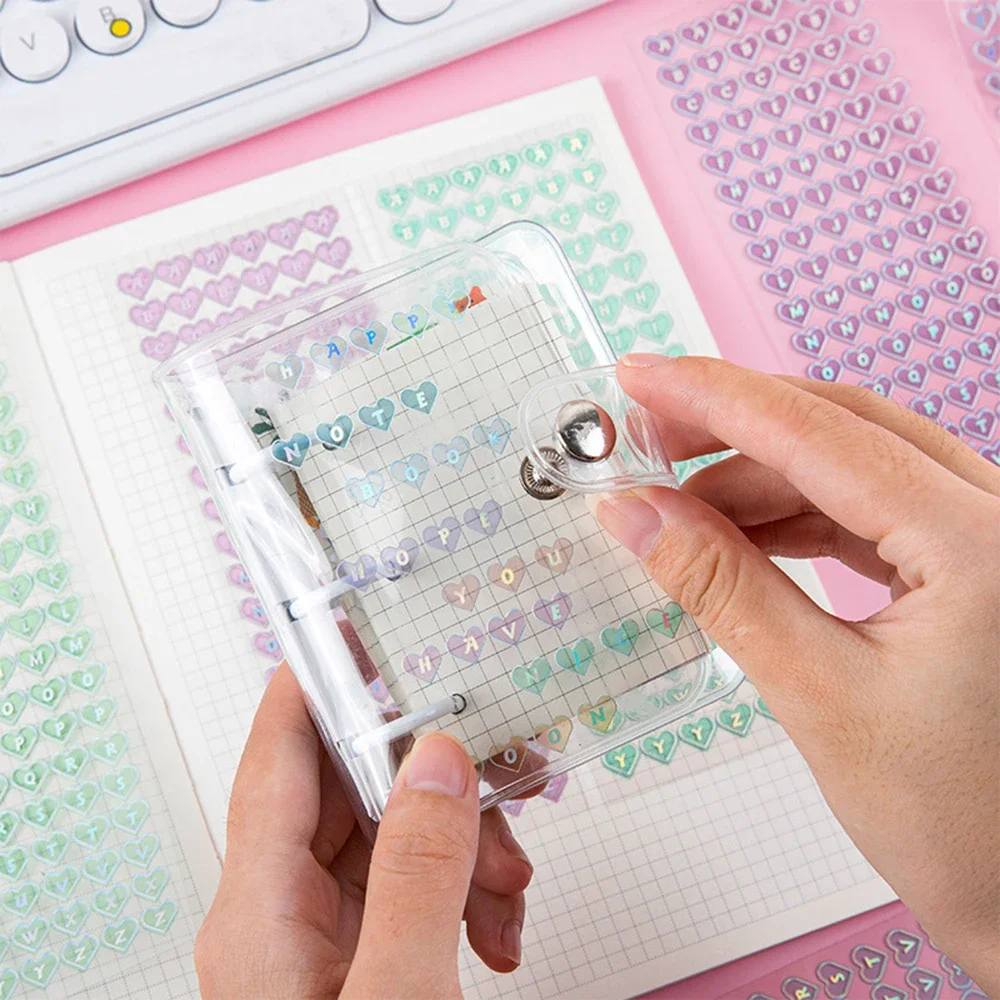 Colorful PVC Love Alphabet Stickers Student Diary Album Handbook DIY Decoration Material Stationery