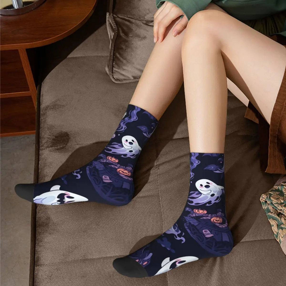 Ghost Pumpkin Halloween Socks Harajuku Super Soft Stockings All Season Long Socks Accessories for Man's Woman's Birthday Present