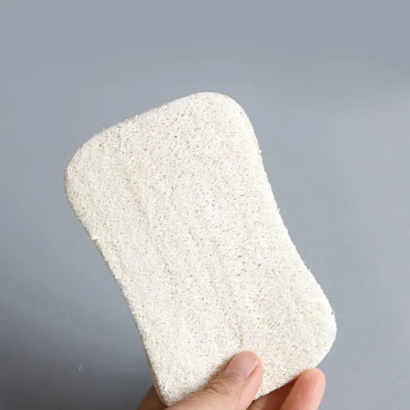 3pcs Natural Anti-oil Kitchen Loofah Sponge Scrubber Dish Bowl Cleaning Brush Shower Scrubber Kitchen Cleaning Bathroom Supplies