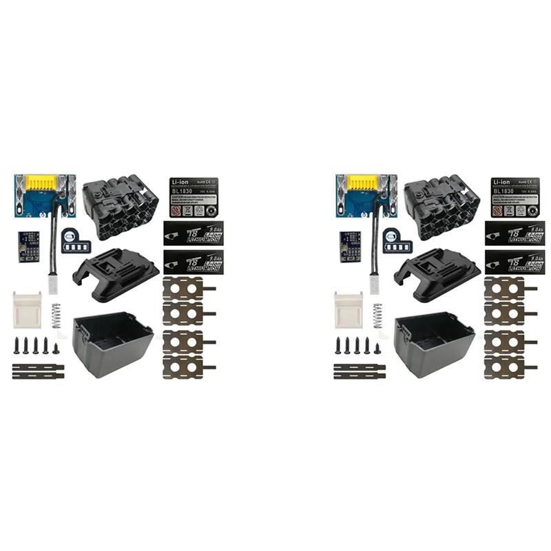 AC88-2X لتقوم بها بنفسك BL1890 علبة البطارية شحن لوح حماية شل صندوق ل 18 فولت BL1860 9.0Ah مع مؤشر البطارية LED