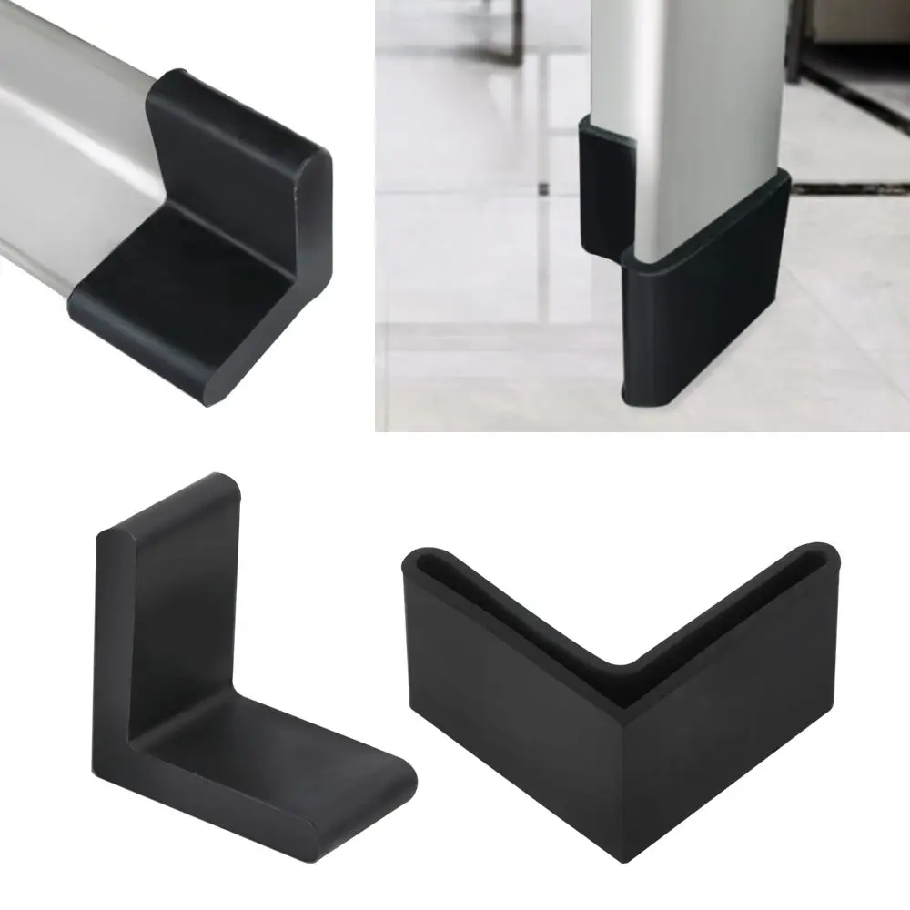 4Pcs Slotted Angle Bar Shelf Iron Bed L Type Rubber Base Foot Pad Foot Cover Protective Rubber Sleeve