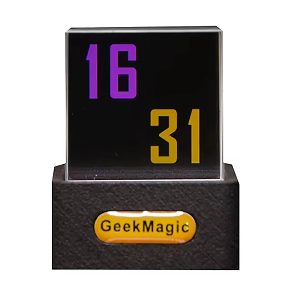 New GeekMagic Crystal Cube Photo Display Holographic Desktop Smart Weather Station Digital Clock with GIF Animations Album