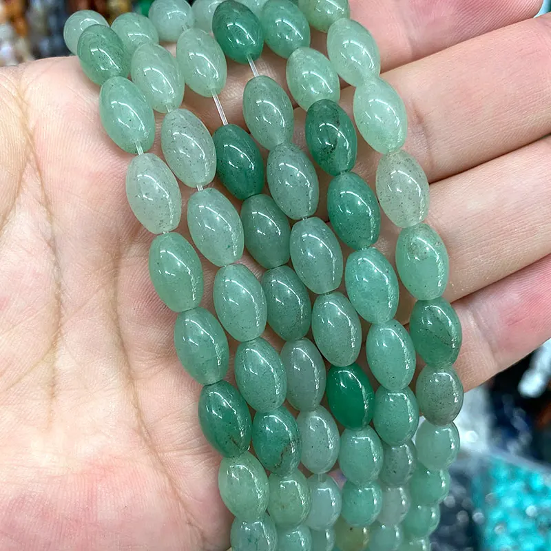 

Wholesale Natural Stone Agates Rose Quartzs Turquoises Rice Shape Stone Beads for Jewelry Making Diy Bracelet Accessories 15''