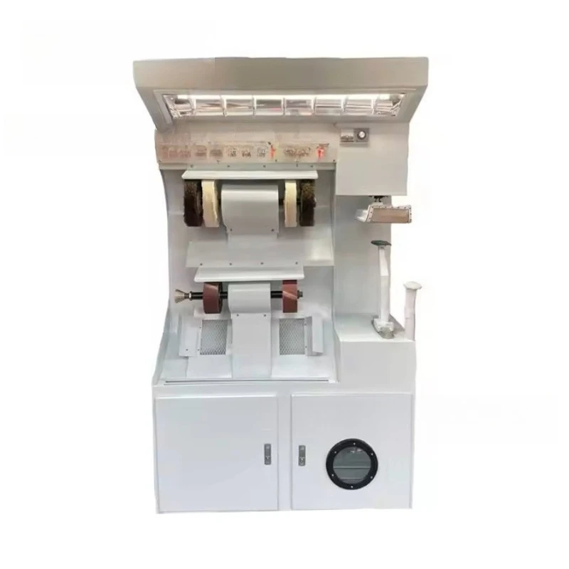 

Shoe repair and polishing machine, grinding, vacuuming, waxing, large automatic equipment