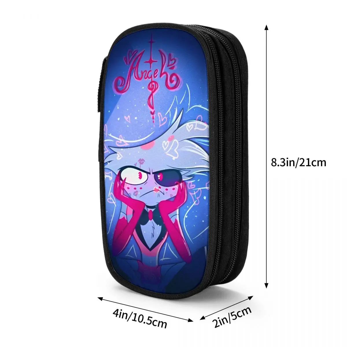 أنيمي Helluva Boss مقلمة مقلمة القلم لفتاة صبي حقيبة تخزين كبيرة اللوازم المدرسية سستة القرطاسية