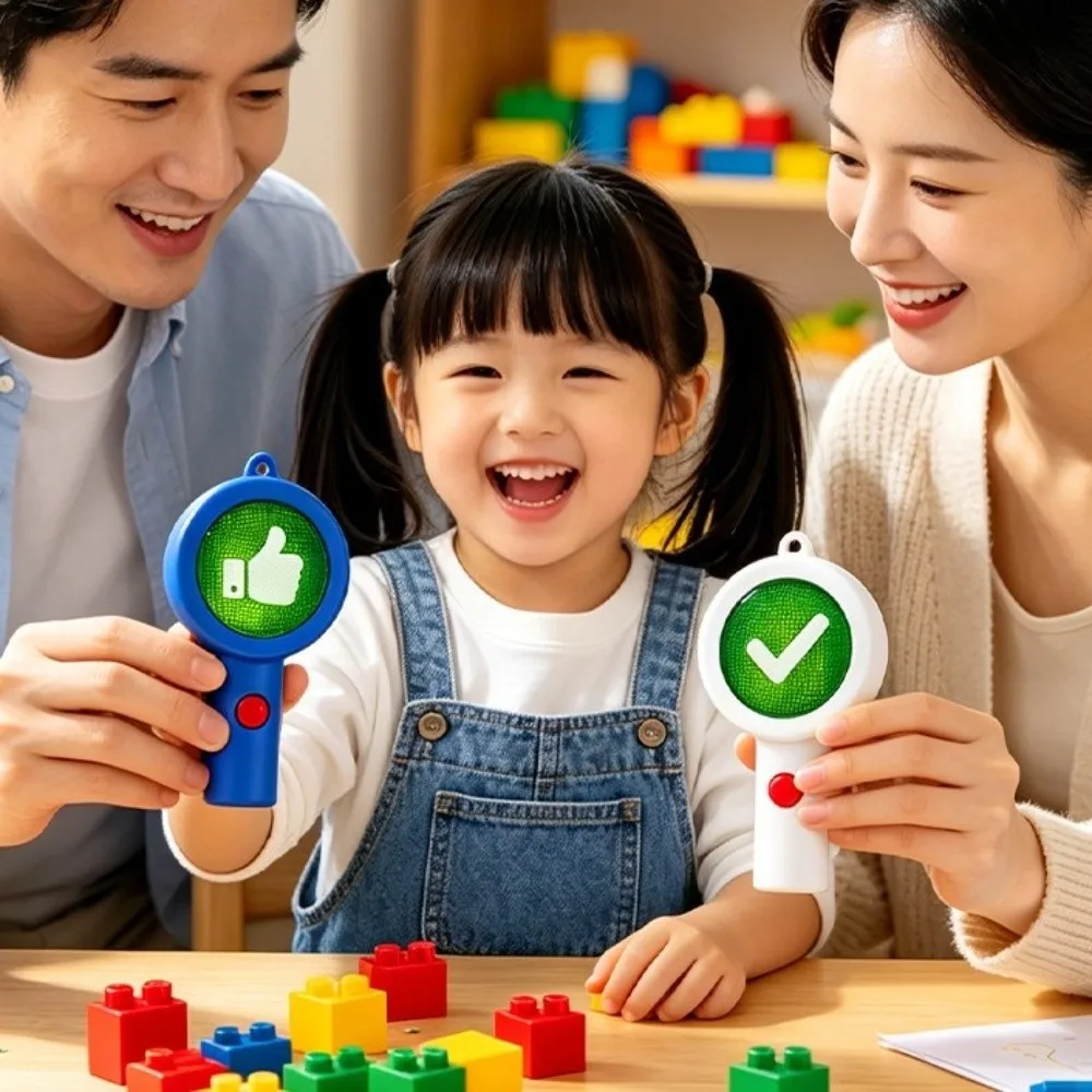 Handheld Voting Paddles Both Side Acrylic Keychain Response Card Double-Sided Vocal and Light Interactive Interactive Board