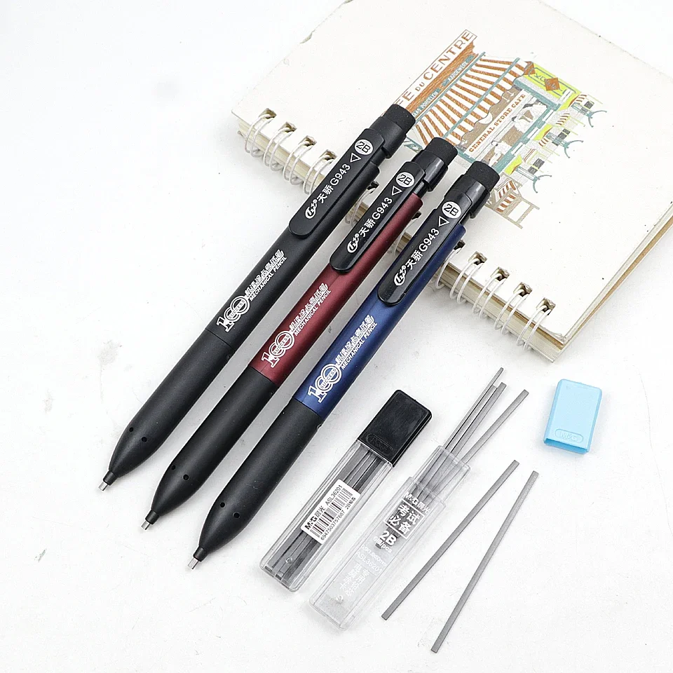 

Square Graffiti Mechanical Pencil 2B 1.8*0.9mm Drafting Automatic Pencil Send 2 Refills For School Office Stationery 4pcs/lot