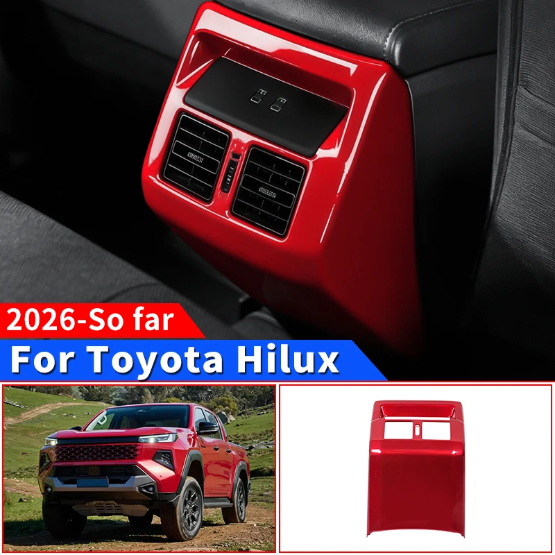 

For 2026 Toyota Hilux SR5 Center Armrest Rear Air Vent Outlet Frame Decorative Trim Car Interior Accessories Auto Modified Parts