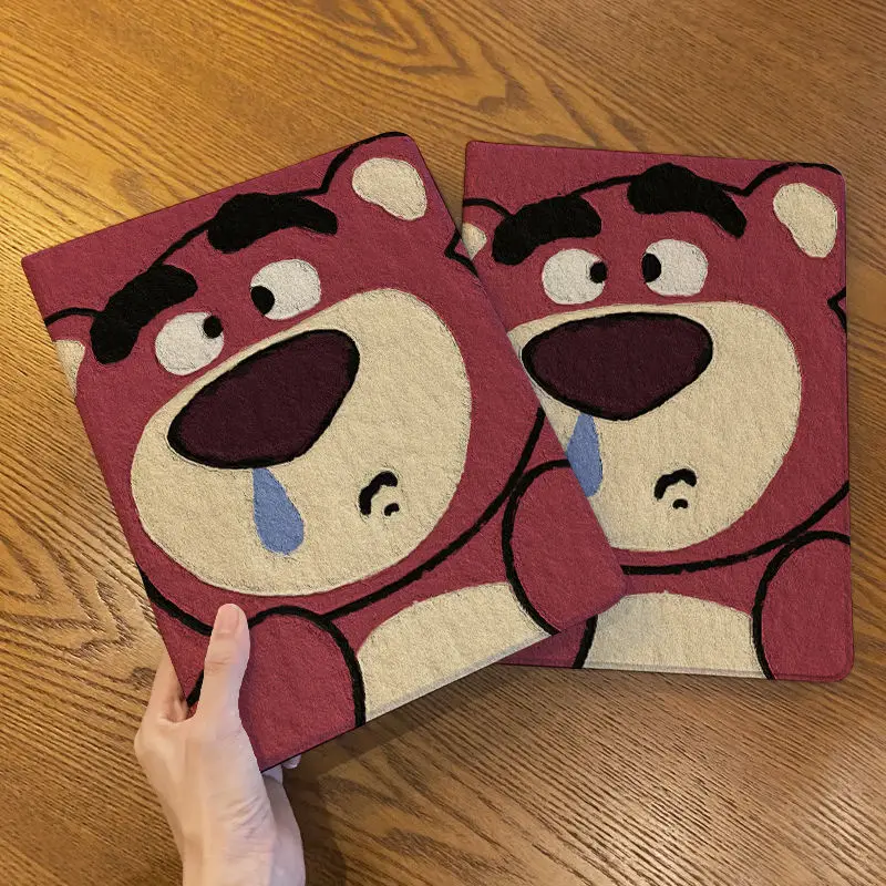 

Чехол для iPad 9 с клубничным медведем, 2021, подставка для книг Air5 4 3 Pro11, милый чехол с мультяшным рисунком