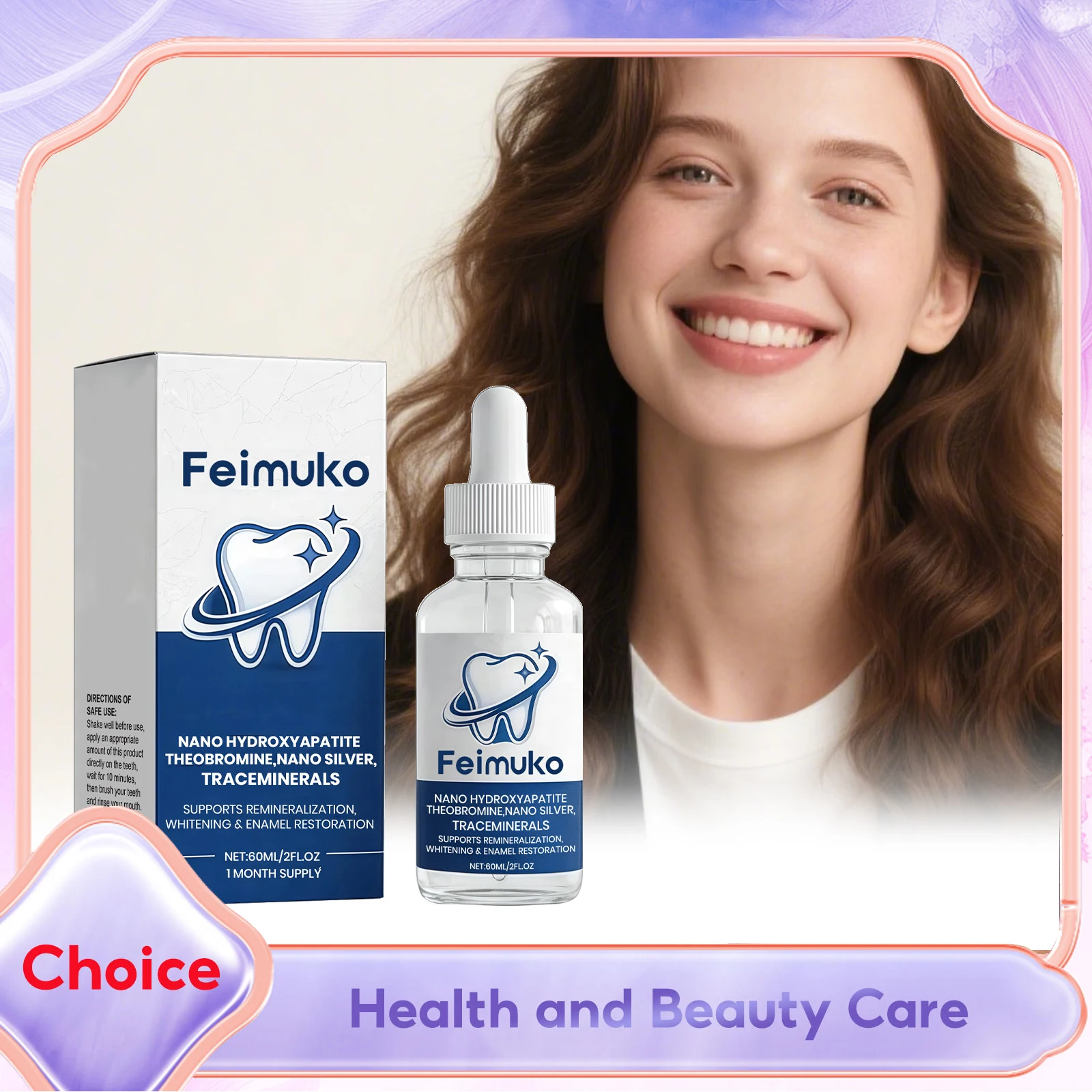 

Эссенция для ухода за зубами: устраняет поверхностные пятна, обеспечивает длительное освежение дыхания, глубокое очищение, удаляет желтый налет, отбеливающая сыворотка против зубного камня