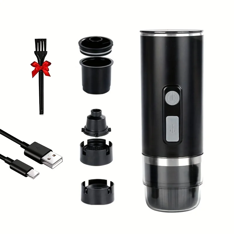 Portable High-Pressure Capsule Coffee Machine, Italian-Style Wireless Dual-Use for Outdoor Brewing with Coffee Powder or Capsule