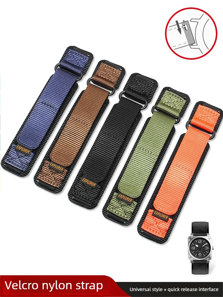 Image of Klettverschluss-Schnellverschluss-Nylonband 18/20/22 mm für Casio, Tissot, Longines, Omega und Tudor