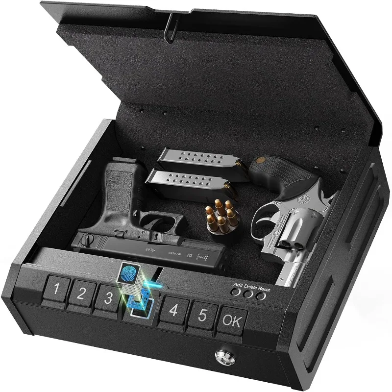 Iron SE Gun Safe - Biometric Gun Safe for Pistols, Quick-Access Pistol Safe Firearm Safety Device with Fingerprint Lock or Key