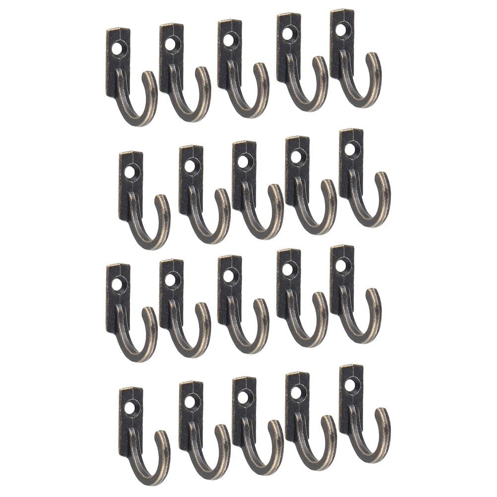 

20 Pcs Small Hook Wall Mount Clothing Rack Mounted Coat Hooks Clothes Hanger Metal Organizer Simple