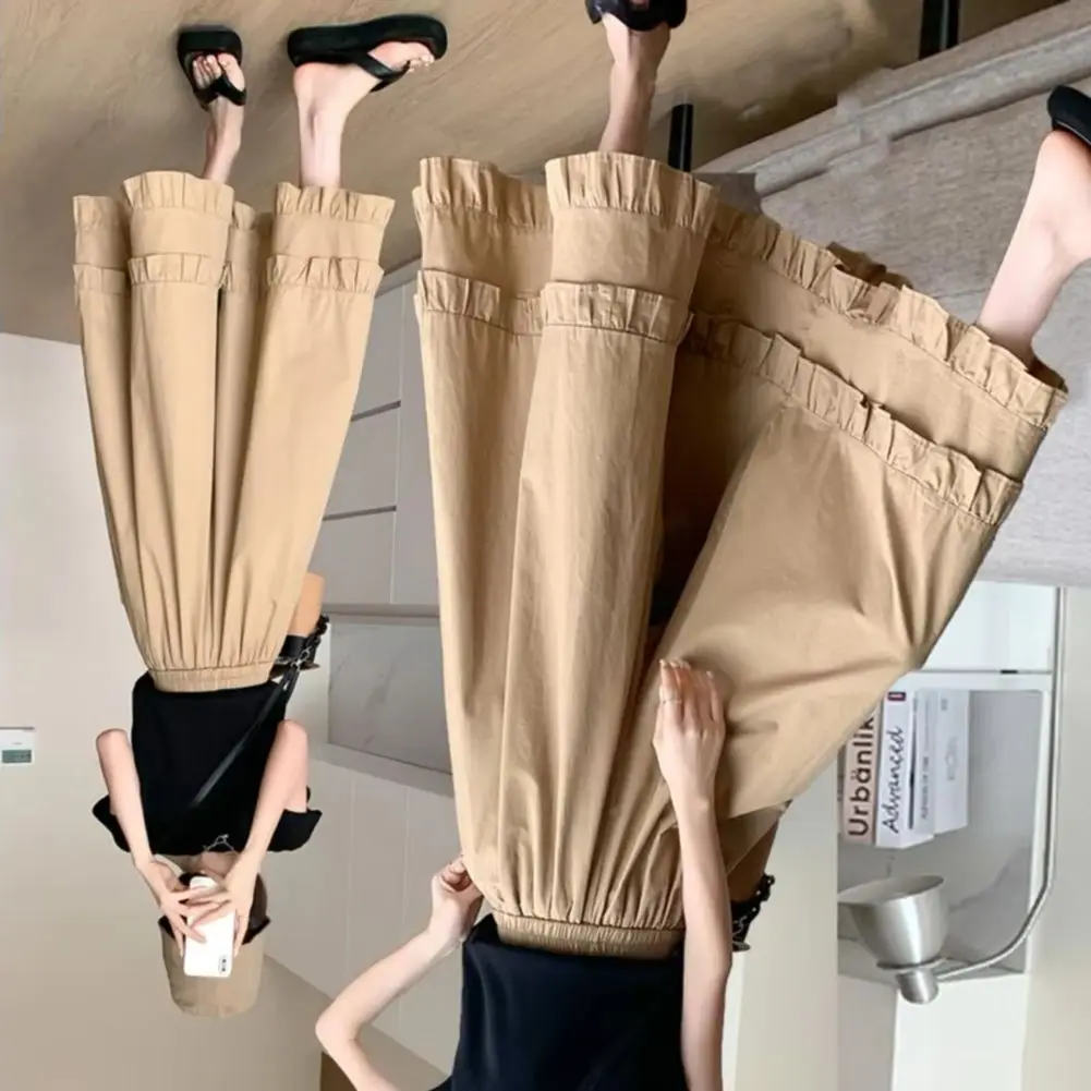 

Women Skirt Style Pants Ruffled Hem Loose Fit Skirt Pants Women Skirt Pants Oversized Wide Leg Casual Trousers Baggy Trousers