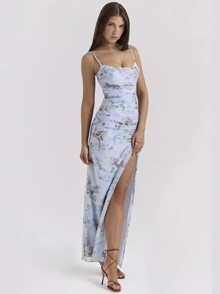 

New Summer Women's Fashion Printed Long Dress,Woman's Clothing,Sleeveless Dresses,Floral Dresses,Vacation Dress,Elegant Dresses