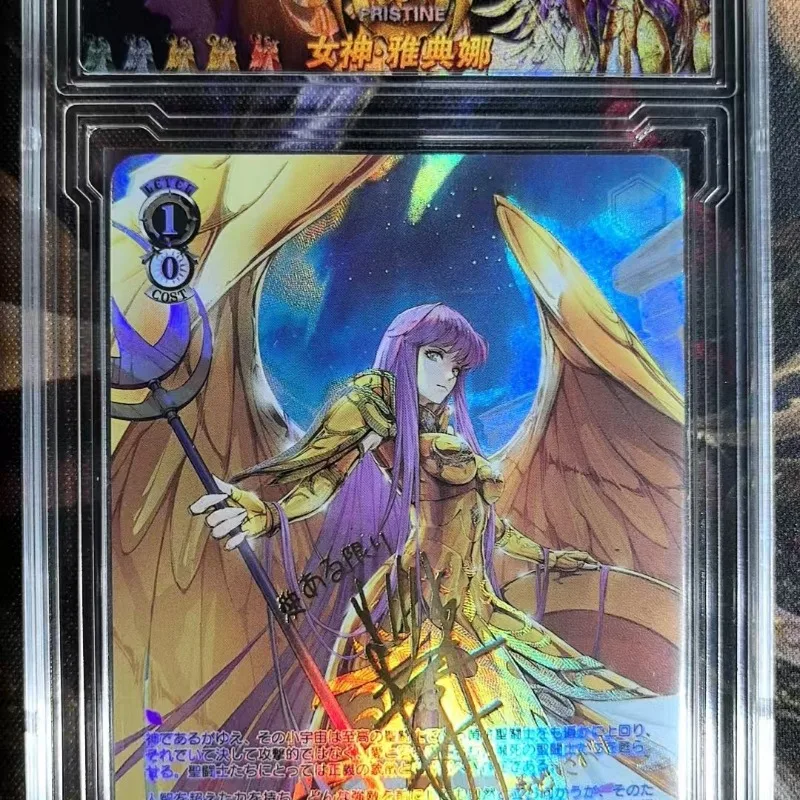 DIY Saint Seiya anime peripheral character Saori Kido colorful flash collection card rating card boy toy birthday gift