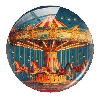 اليدوية السيرك ملاهي مهرج الأسد فيريس ويل صورة مستديرة الزجاج كابوشون فلاتباك التجريبي النقش Diy بها بنفسك صنع المجوهرات