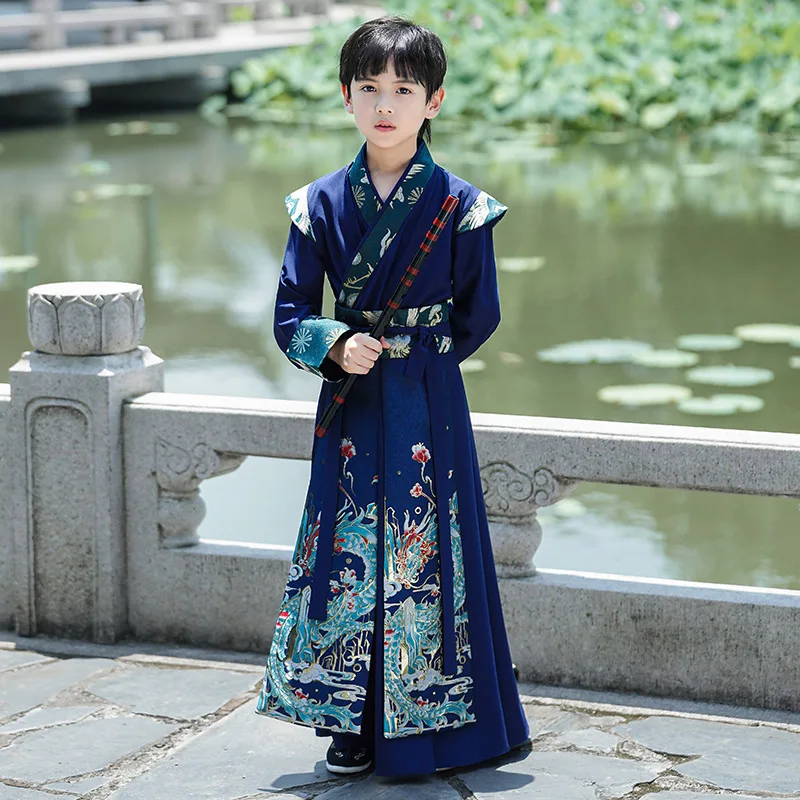 

2024 New Hanfu Boys' Autumn Edition Chinese Style Children's Ancient Costume Young Master Handsome Boy Tang Costume