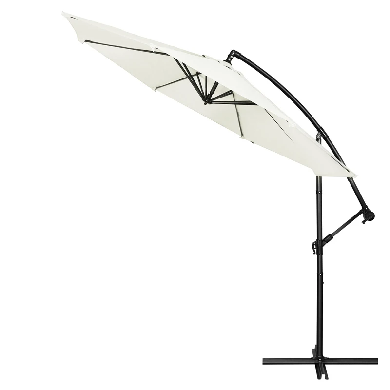 Modern Hotel Gym Outdoor Furniture Polyester Rond Shape Patio Garden Restaurant Pole White Umbrella Factory Parasol