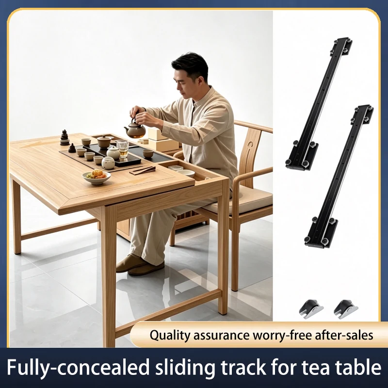 Heavy Duty Under Mount Hidden Telescopic Sliding Track Rail For Table Desk Kitchen Island Window Sill Pull Out Drawer Slide